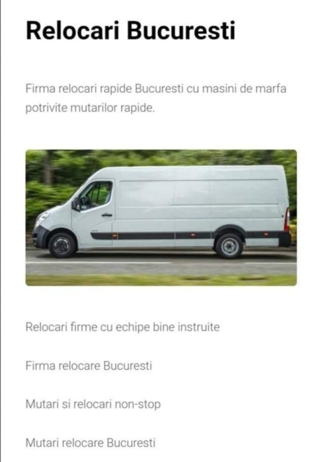 Transportam orice, caram/încarcă orice și orice servicii