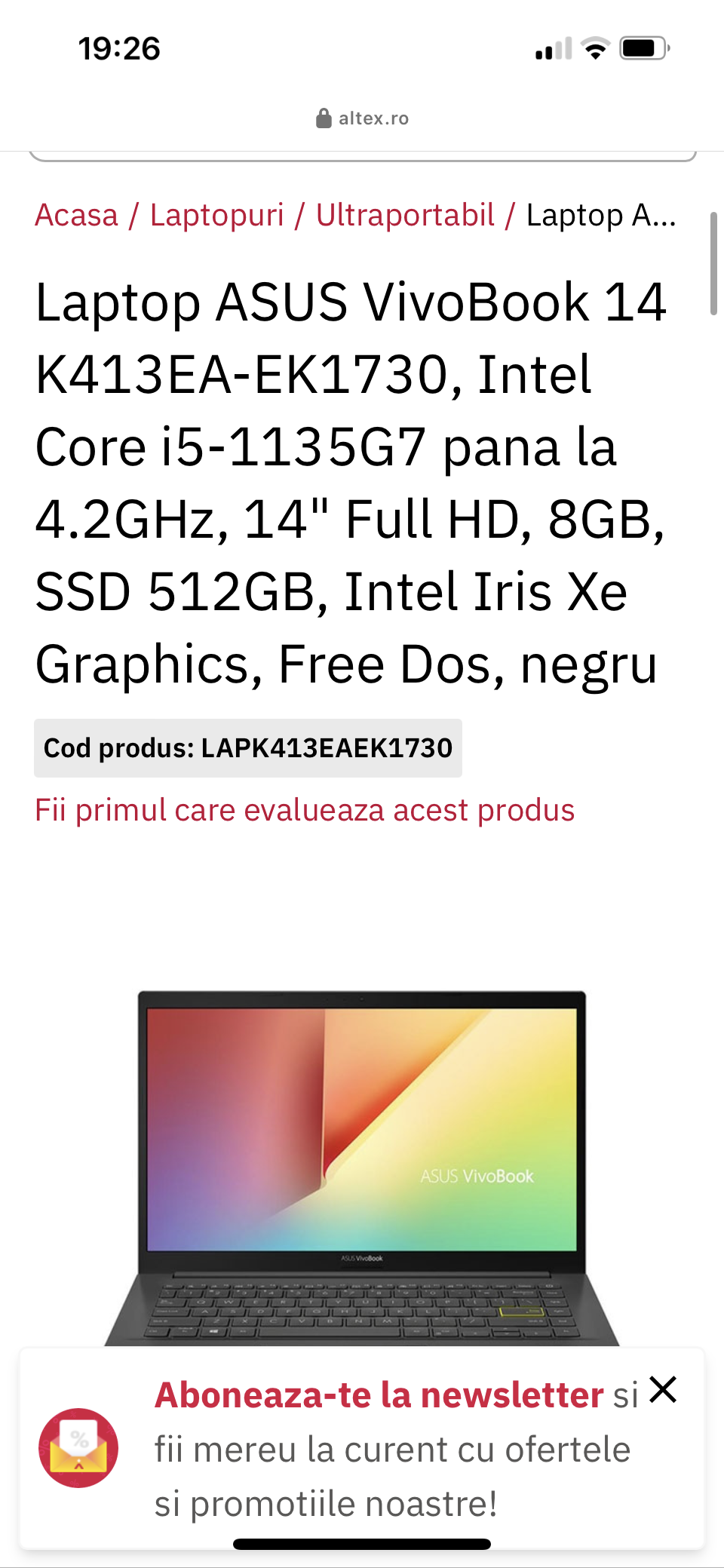 Laptop ASUS VivoBook 14 K413EA-EK1730