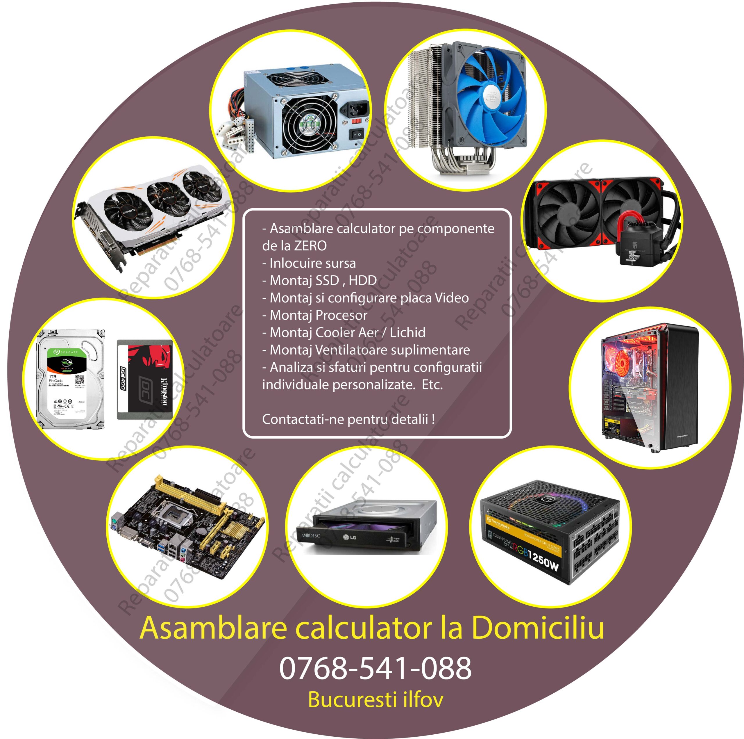 Asamblare calculator la domiciliu bucuresti ilfov