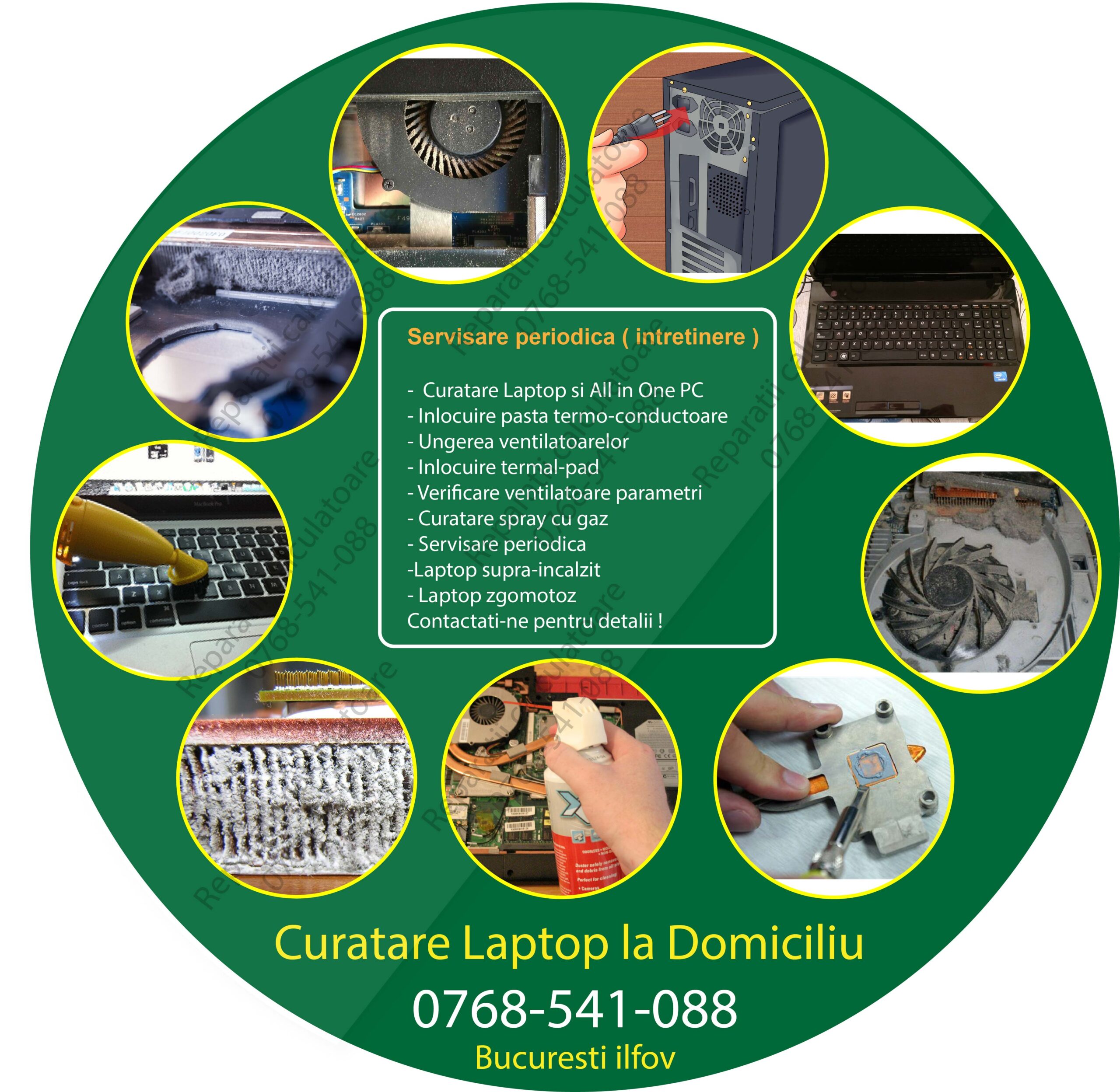 Curatare laptop de praf la domiciliu bucuresti